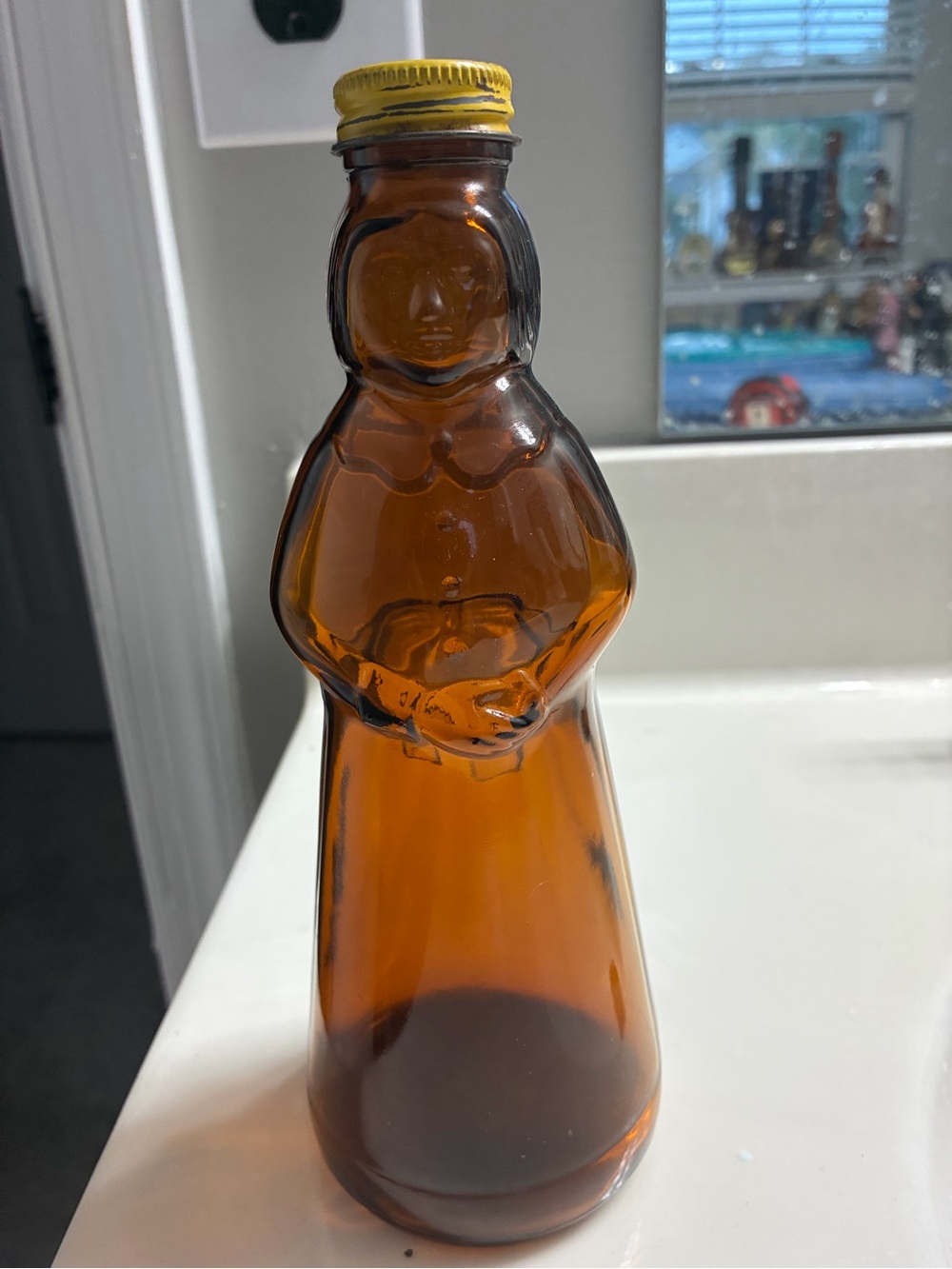 Vintage Mrs Butterworth Bottle with Yellow Cap